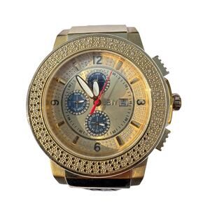 JBM Mens Diamond 46mm 0.16ctw Watch Estate Pre Owned Needs New Battery